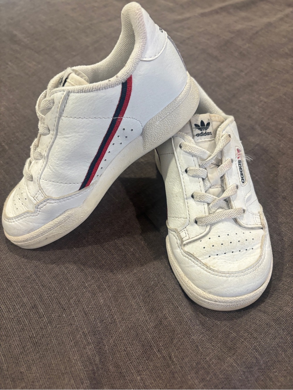 adidas Kids White Leather Sneakers